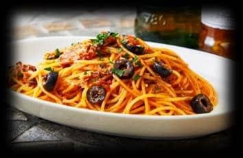 サバとオリーブのトマトソース スパゲッティ